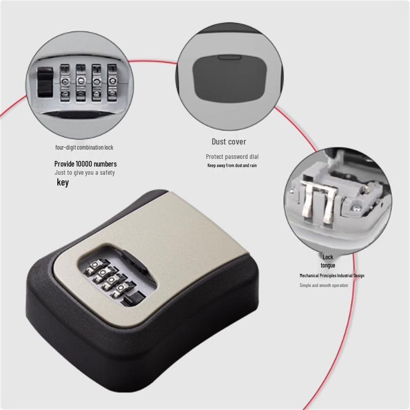 Punch-Free Cat's Eye Door Lock & Password Key Box for Temporary Storage