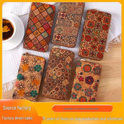Bohemian Wood Grain Multifunctional Clutch with Multi-Card Slots - Artistic Ladies' PU Wallet and Small Bag