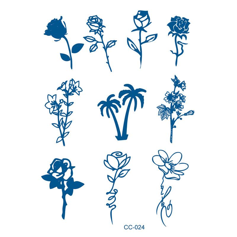 Herbal plant finger cochlear small picture juice tattoo stickers last 15 days ins wind semi-permanent