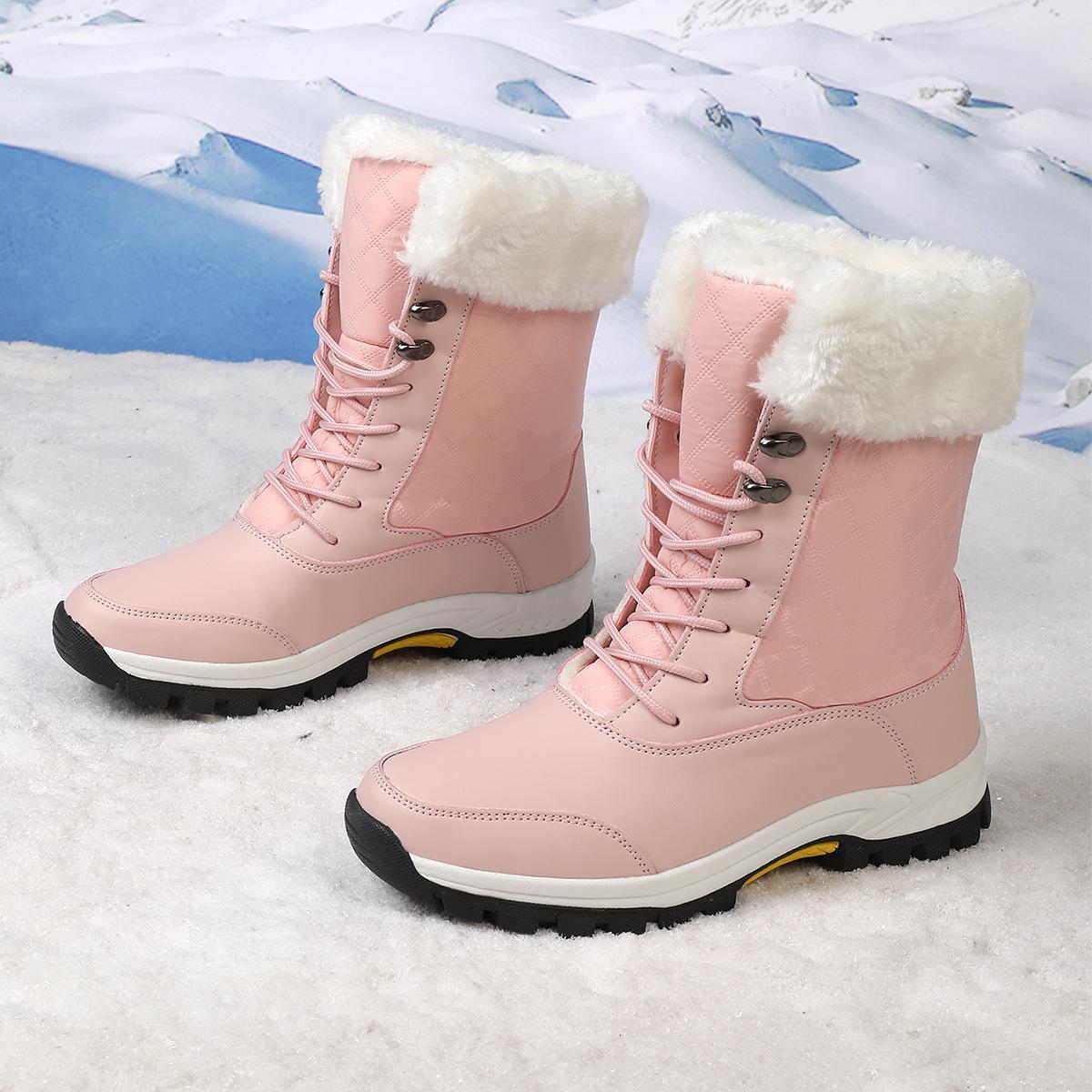 

Foreign trade large size snow boots men s outdoor thickened warm high-top shoes velvet cotton boots new long boots Martin boots 44