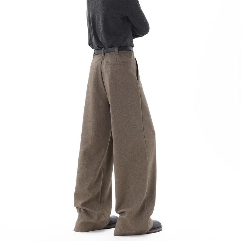 Vintage Money Coin Style Double-Breasted A-Line Trousers Men Women Cleanfit Loose Wide Leg Casual Pants