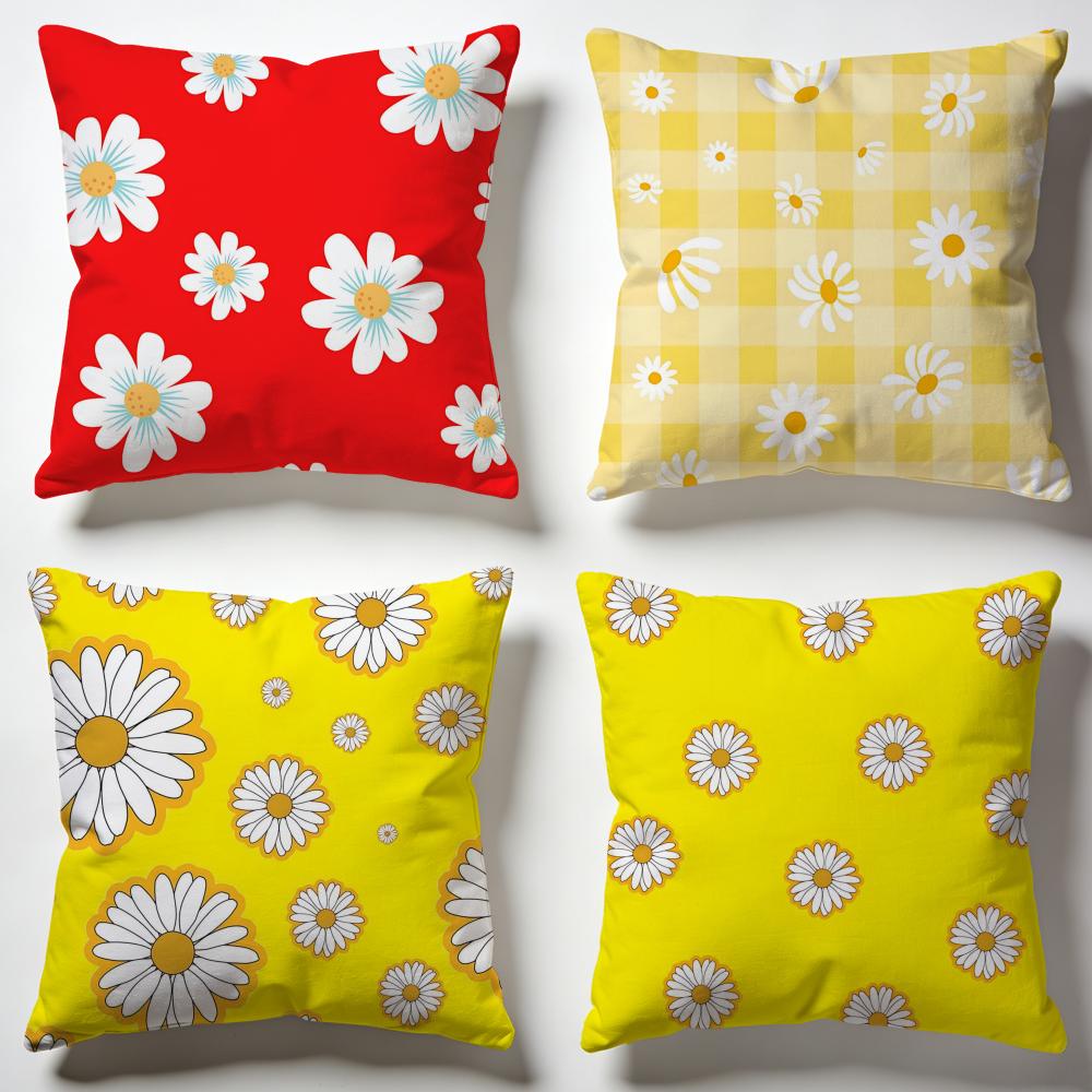 Fresh Daisy Cushion Cover Soft Pillow Cases for Home Bedroom Living Room Sofa