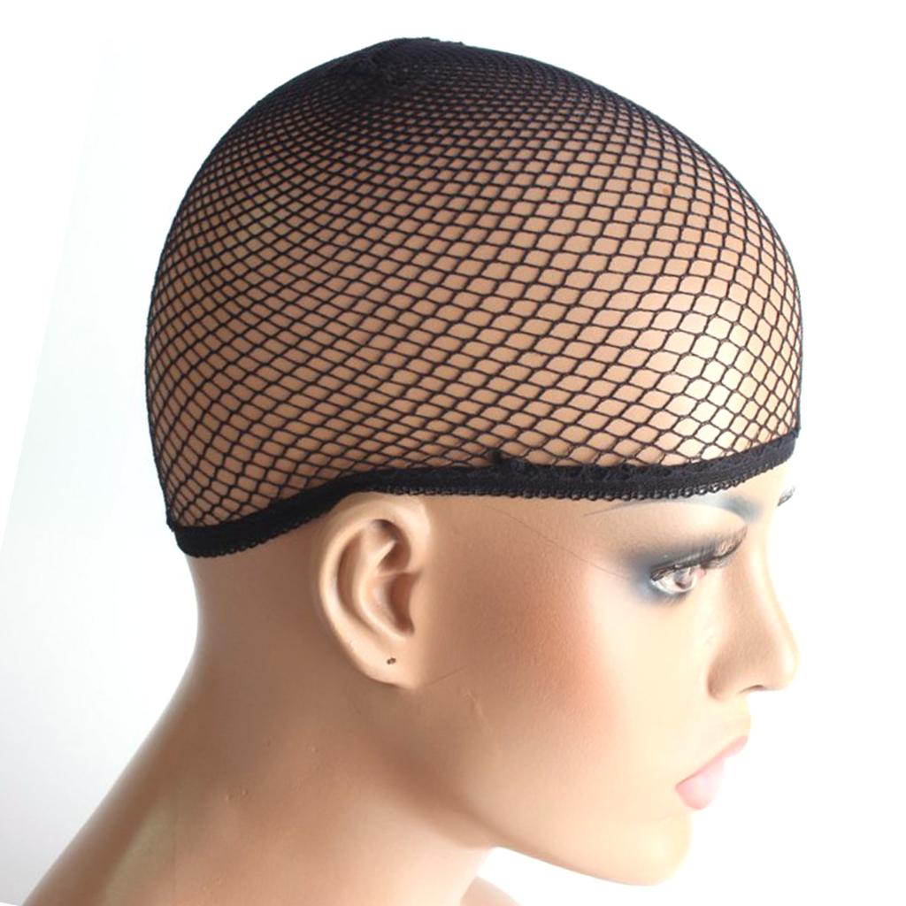 Wig Caps Nylon Stretchable Breathable Dome Mesh Net Wig Cap For Cosplay Dress Up Black