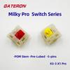 Switches Gateron Milky Pro Milky Yellow Pro Red Lineares Pré Lubrificados Switch SMD RGB Switch com Haste Mx para Teclado Mecânico 5 pinos