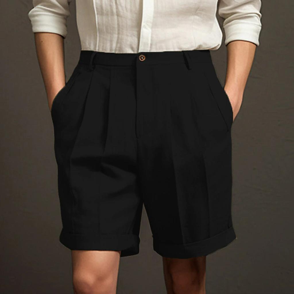 Men's Casual Shorts With Comfortable Lightweight Button Pockets And Monochrome Beach Shorts