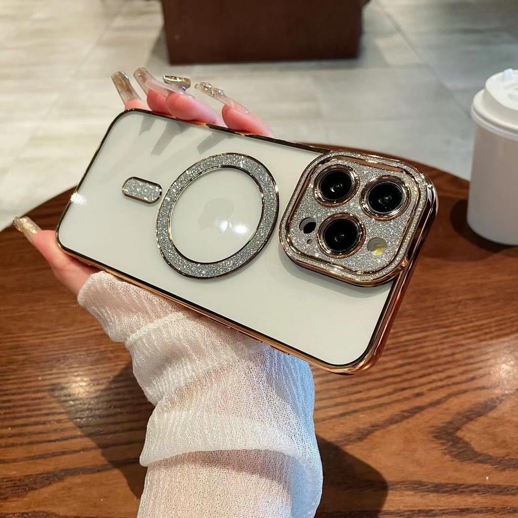 Verlauf Blitzpulver Magnetische Saugkraft Geeignet für Apple 16 Handyhülle IPhone 15 Diamant Linsenfolie 14 Transparent 13 Schutzhülle