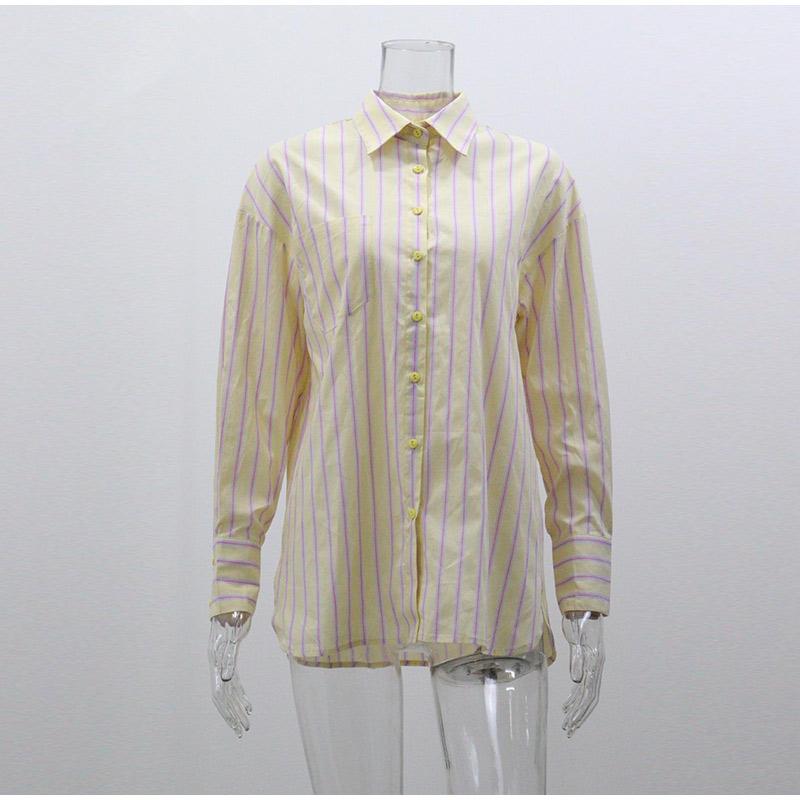 Casual Stripe Women's Suit Laple Single Breasted Pockets Long Sleeve Shirts High Waist Shorts Pants Female Sets Lady Beach Wears