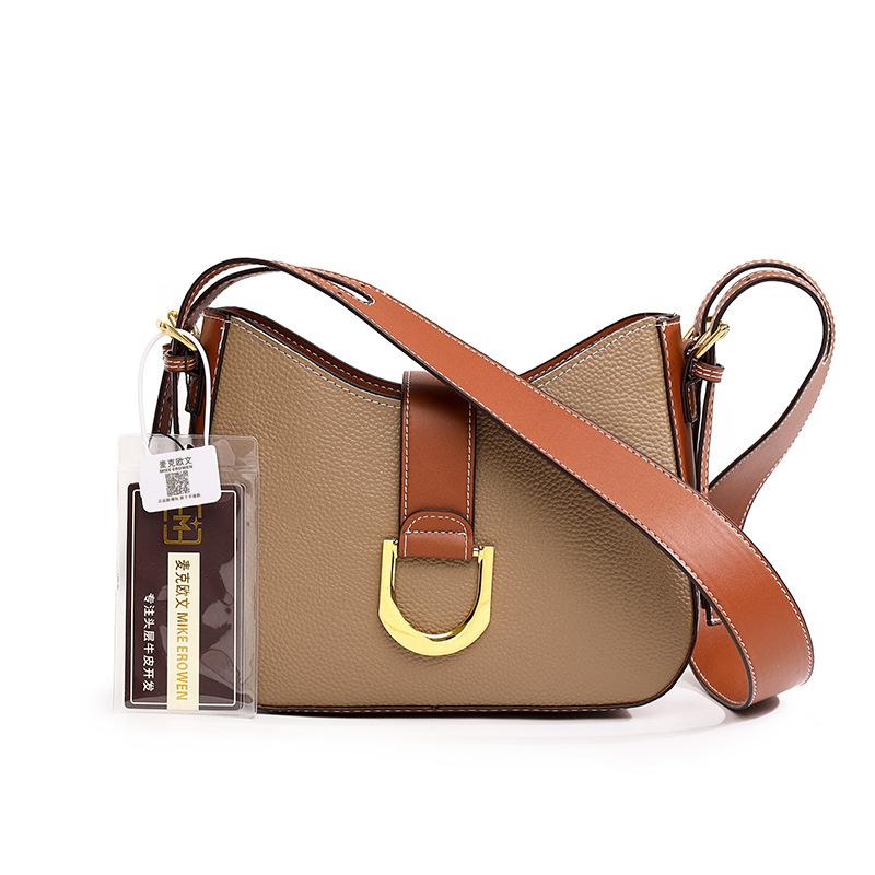 Sac pour femme en cuir souple Première couche de cuir de vache Sacoche de selle Tendance Mode Simple Sac à bandoulière
