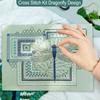 Dragonfly Cross Stitch Kit Beginner Geometric Dragonfly Embroidery Kit Stamped Embroidery Cloth Threads Included Gift for Craft Lovers