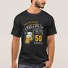 Black Gold Cheers And Beers Any Age Birthday T Shirt Vintage Stretched Versatile Breathable Streetwear Graphic Casual