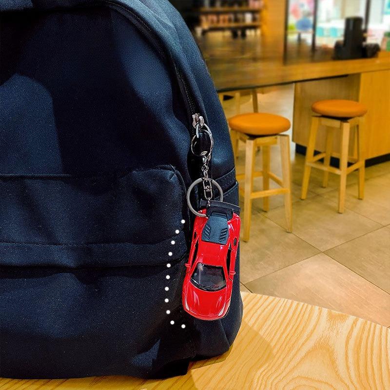 Car Keyring Sports Car Keychain Accessories Roadster Key Chain Alloy Material Creative Ornaments Cartoon Schoolbag Pendant