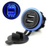 Waterproof Motorcycle Boat Car Dual USB Charger LED Power Adapter For Mobile Phone
