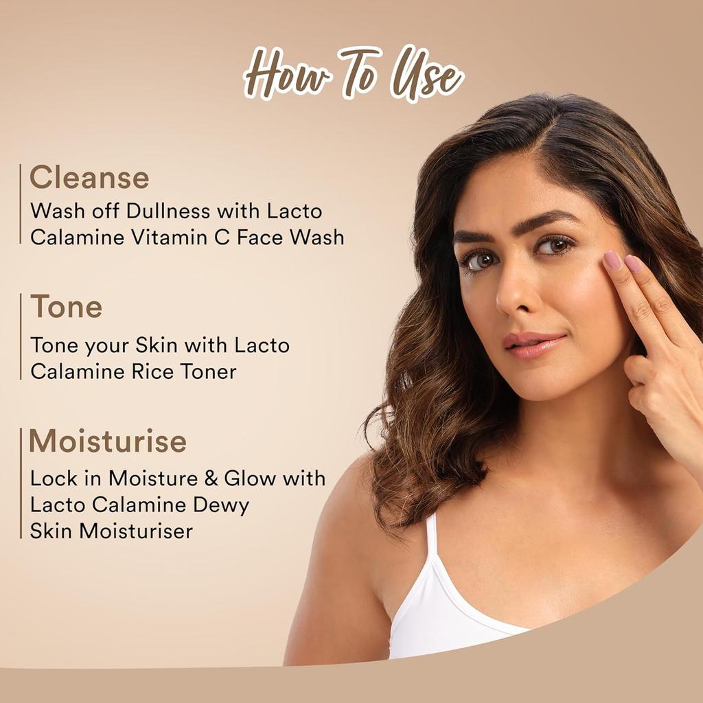 Lacto Calamine Dewy Rice Face Moisturizer 50 g Hydrating Gel With Niacinamide For Glowing Even Tone Lightweight Daily Use