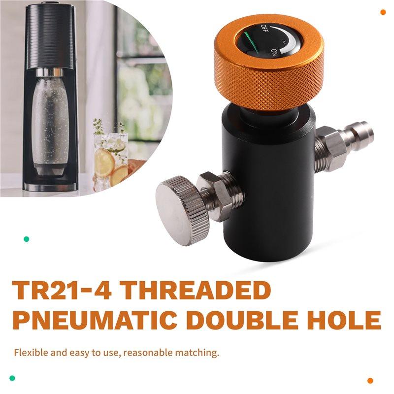 A25F-Double Hole With 8Mm Male Head And Deflated Screw Tr21-4 Thread Refill Adapter For Sodastream Quick Charging Adaptor