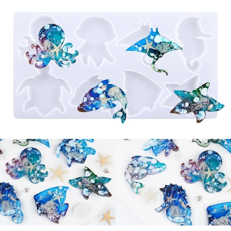 Animal Silicone Resin Mold,Starfish Epoxy Resin Casting Mold for DIY Craft Pendant Jewelry Making Keychain Silicone Mold