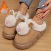 Fashion Cotton Slippers Women's Autumn and Winter Wear 2025 New Indoor Home Platform Heightened Warm Plush Shoes