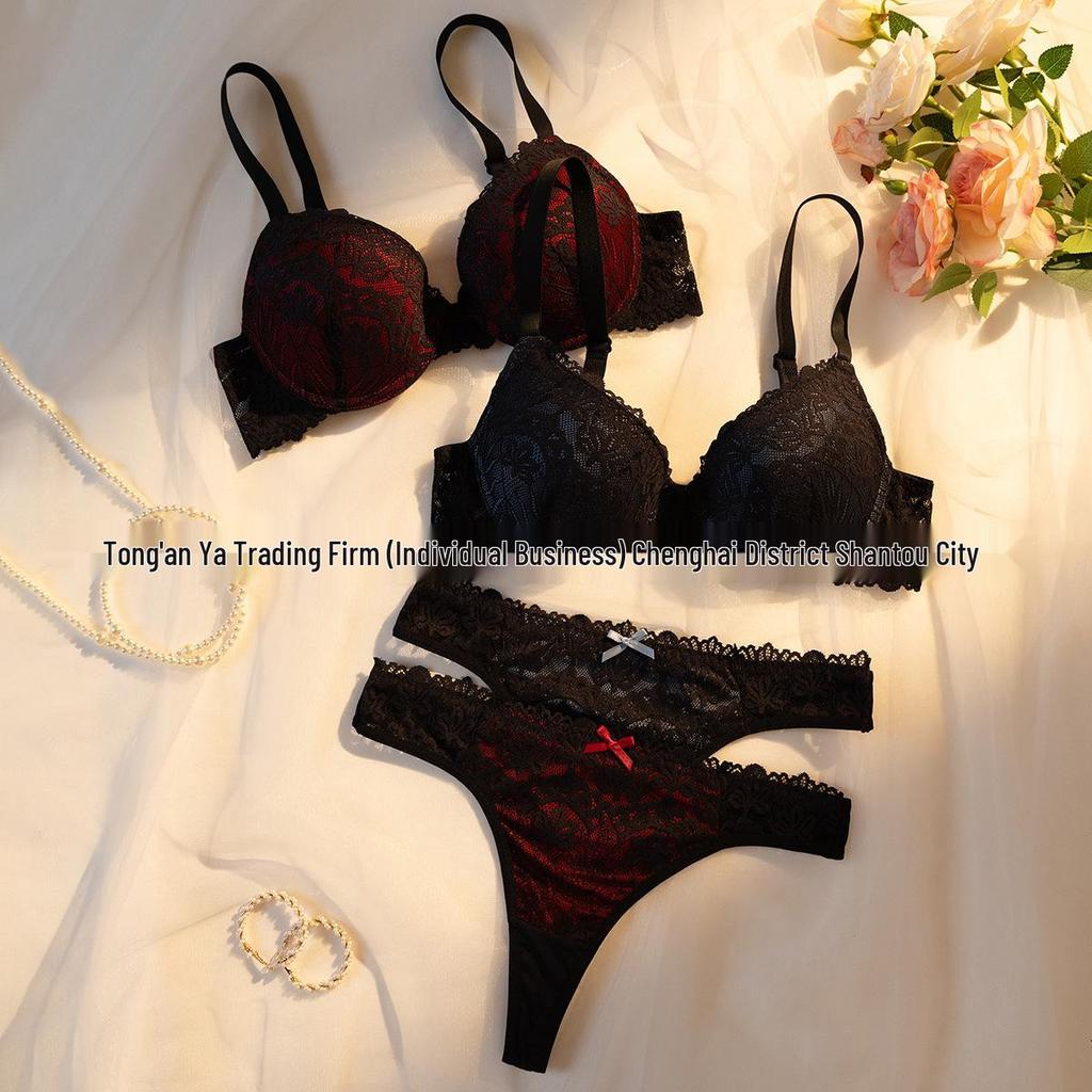 Exclusive Women's Adjustable Push-up Lace Bra Set - Sexy Lingerie
