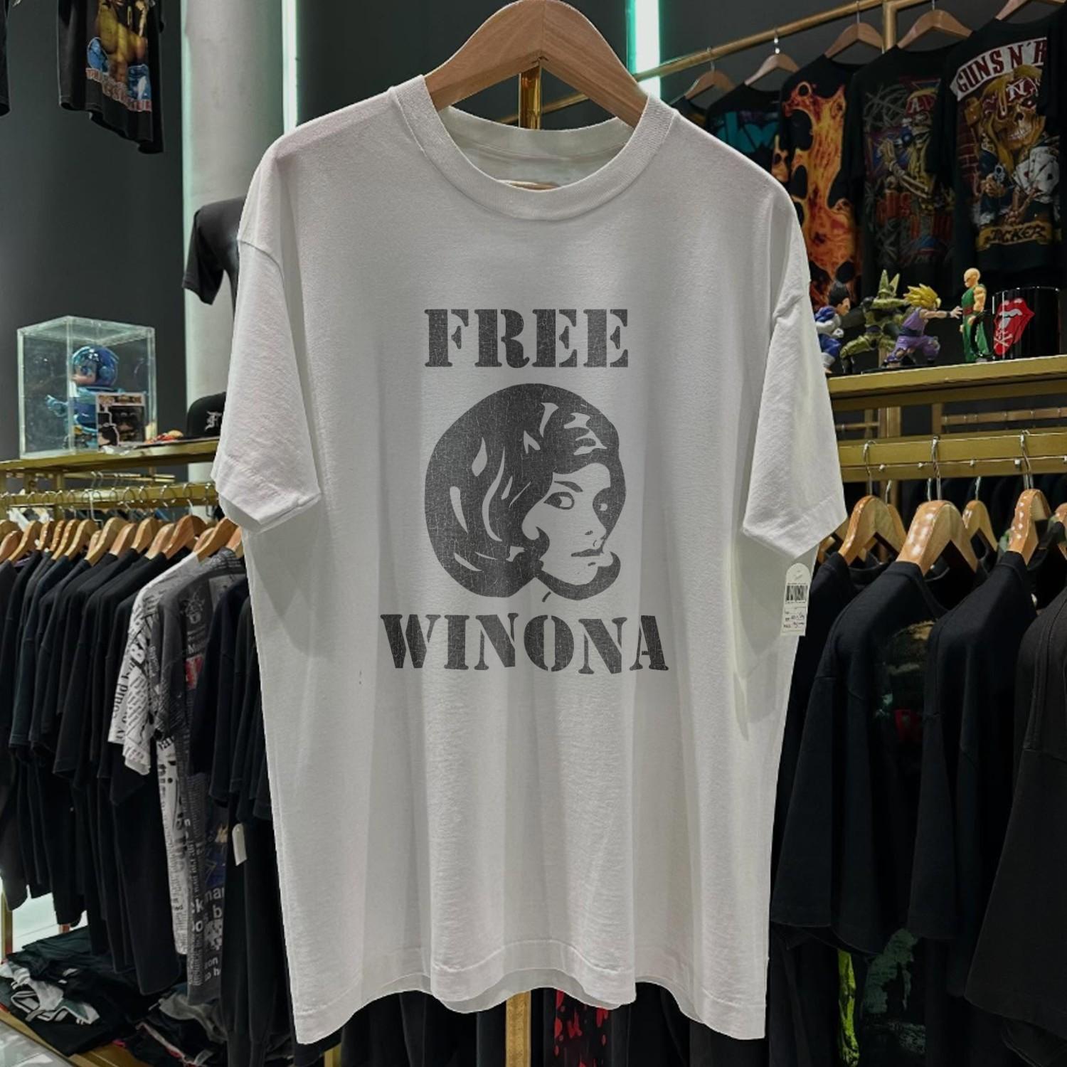 90s Free Winona Washed T-Shirt White M 3XL