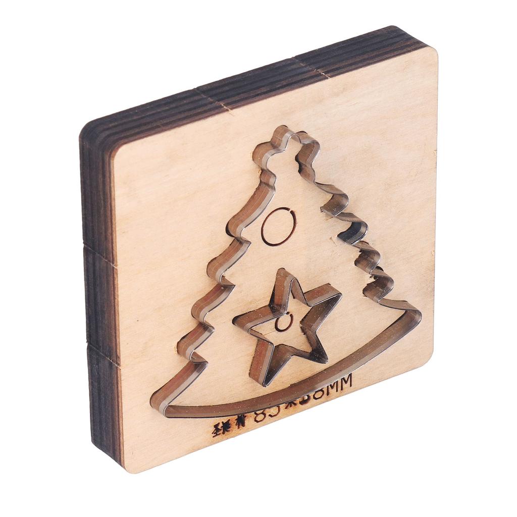 Leder-Stanzform mit Weihnachtsbaum-Motiv, 11 x 10,5 x 2,3 cm, Lederschneider aus legiertem Stahl für Heimwerkerarbeiten