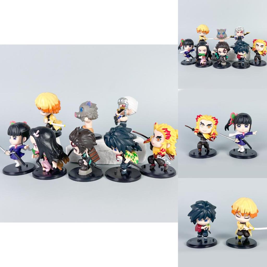 Demon Slayer Pvc Doll Set With 8 Q Characters For Anime Enthusiasts And Collectors