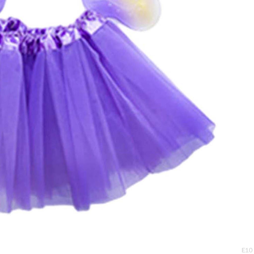 4 Piece Girls Fairy Costume Set Kids Cosplay Angel Tutu Skirt Headband Dress Up Photography Role