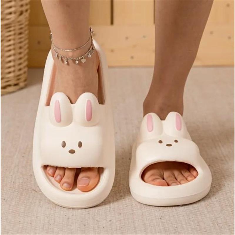 Slippers Cute Rabbit Cartoon Sandals Breathable Ladies Soft Four Seasons Indoor Home Bathroom Non-slip Slippers