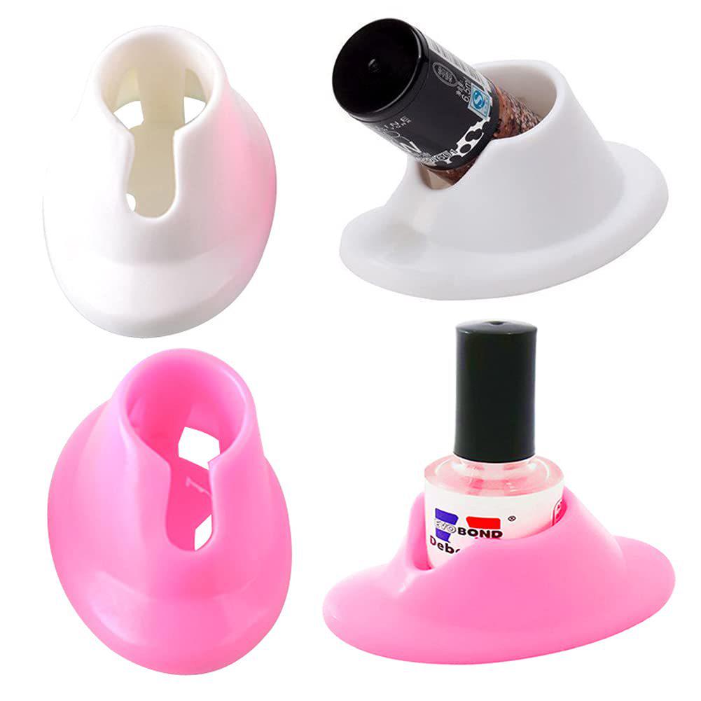 Nail Art Tools: Pink/White Nail Polish Holder & Bottle Base