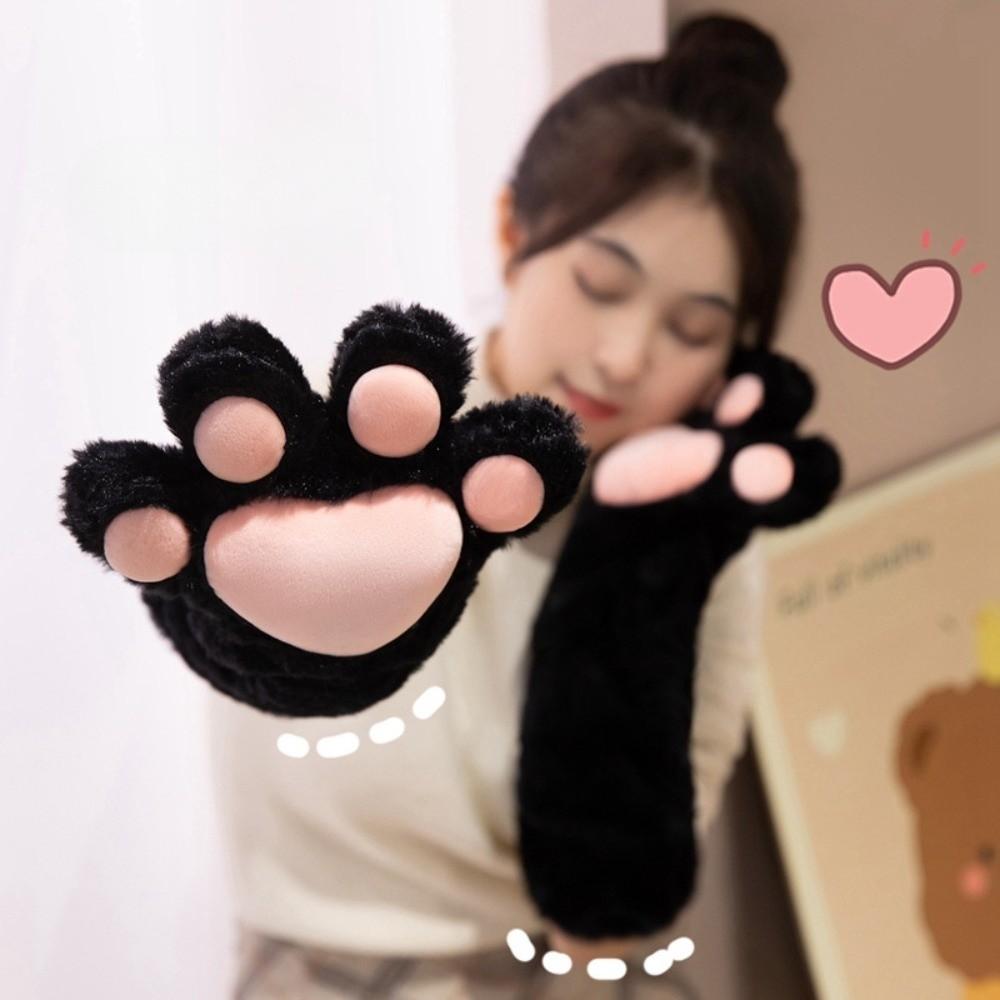 Thicken Cosplay Costume Gloves Cartoon Cat Claw Mittens Kawaii Plush Cat Paw Gloves  Gifts