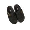 Inner Height Increase Gray Fluffy Shoes Women Wear New Thick-soled Birkenstocks with Velvet Bag Head and Half-drag Cotton Shoes In Autumn and Winter