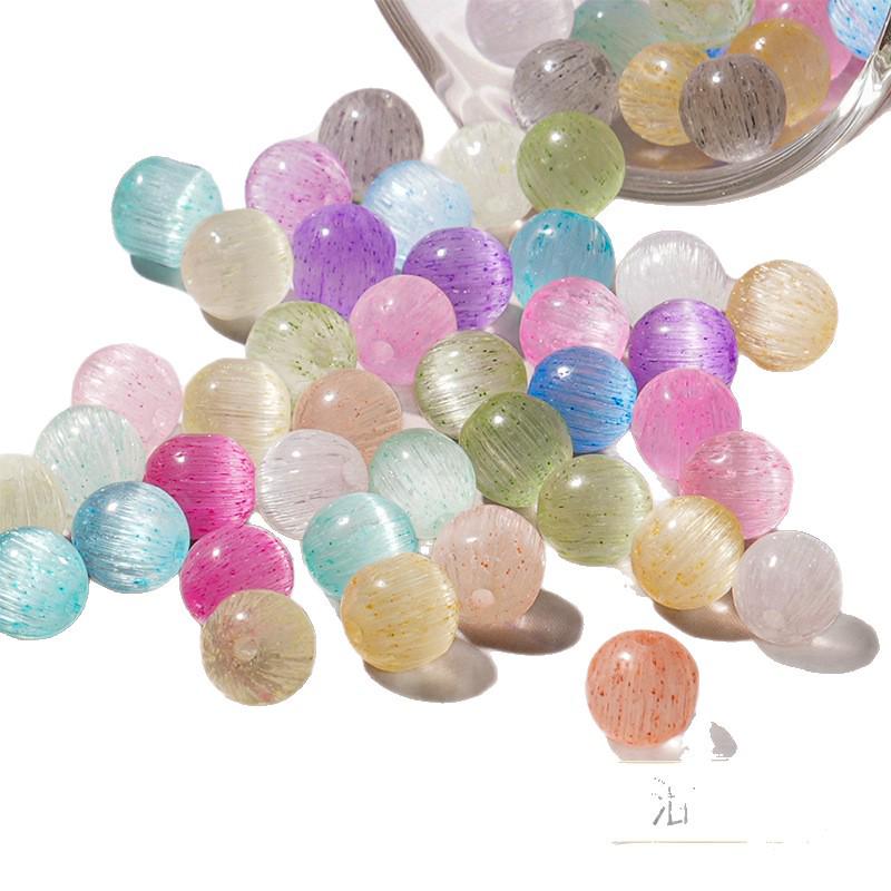 8mm Frosted Macaron Cat's Eye Glass Beads for DIY Jewelry Making