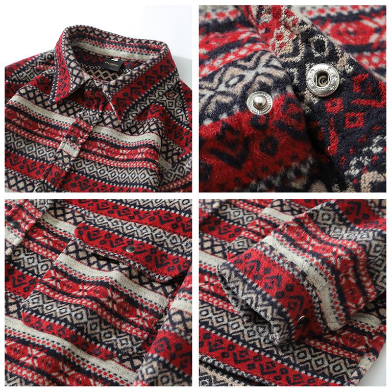 Herren Dickes Wollhemd mit Karomuster - Koreanischer Stil Trendige Langarmjacke für Teenager