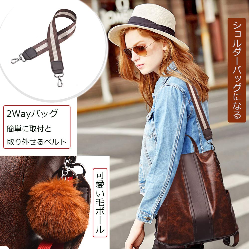 ZNYF Backpack Ladies Back Zipper Leather Security Waterproof Rucksack Shoulder 2way Girls Popular [zhongningyifeng] (coffee)