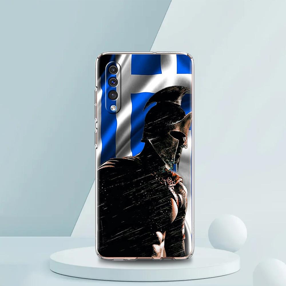Greece Greek Flag Transparent Phone Case for Samsung Galaxy A16 A14 A12 A22 A24 A42 A02 A06 A50 A70 A20 A30 A40 Soft TPU Cover
