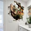 Atw4070 Creative Dinosaur Broken Wall 3D Effect Paper Wall Sticker Living Room Bedroom Background Wall Decorative Wall Sticker Self-Adhesive Batch