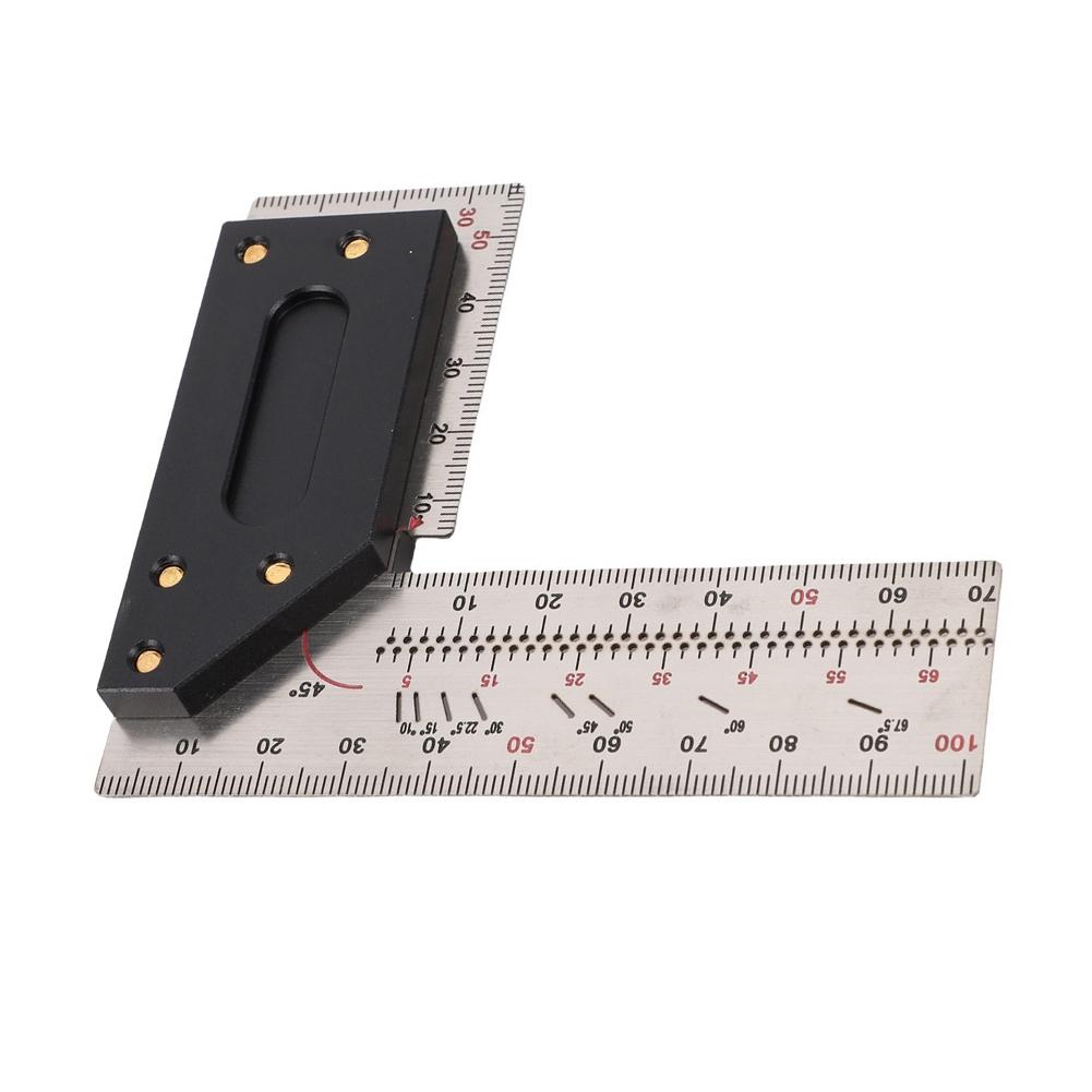 Stainless Steel Marking Ruler with 90-Degree Angle and Clear Positioning Holes for Accurate Woodworking and Craft Projects