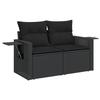VidaXL Salon de Jardin avec Coussins 9 pcs, Canapés de Terrasse, Ensemble de Meubles de Patio, Mobilier d'Extérieur, Noir 3224480
