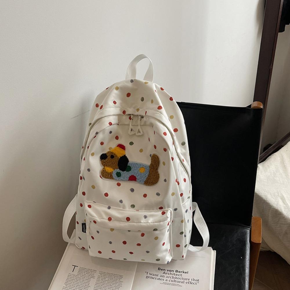 Travel Women's Backpack Large Capacity Student School Bag Fashion Puppy Print Backpack  Girls