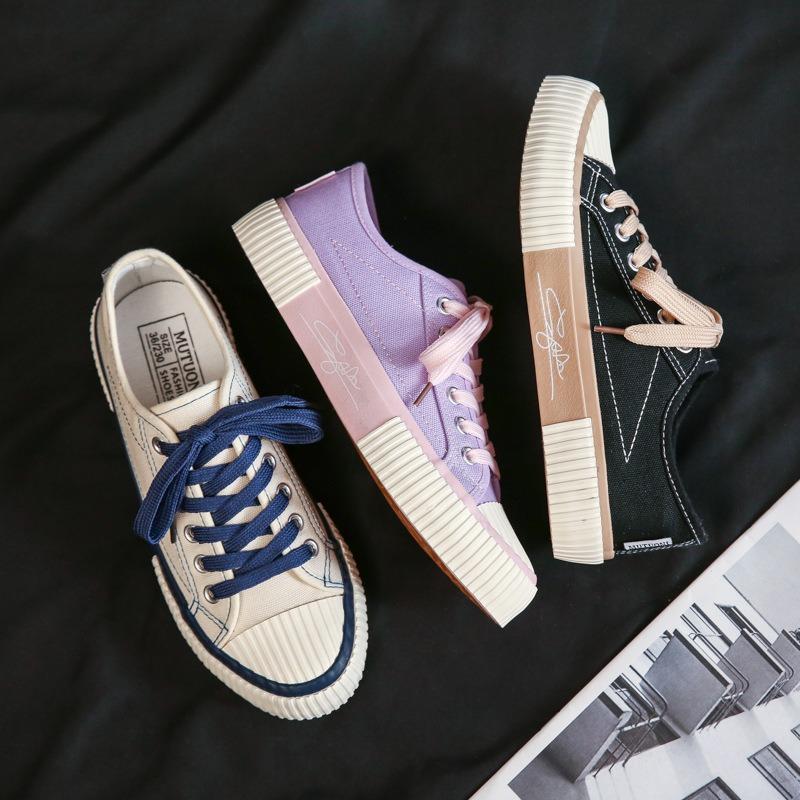 Spring new biscuit shoes canvas shoes women's low-top trendy shoes women's shoes student shoes
