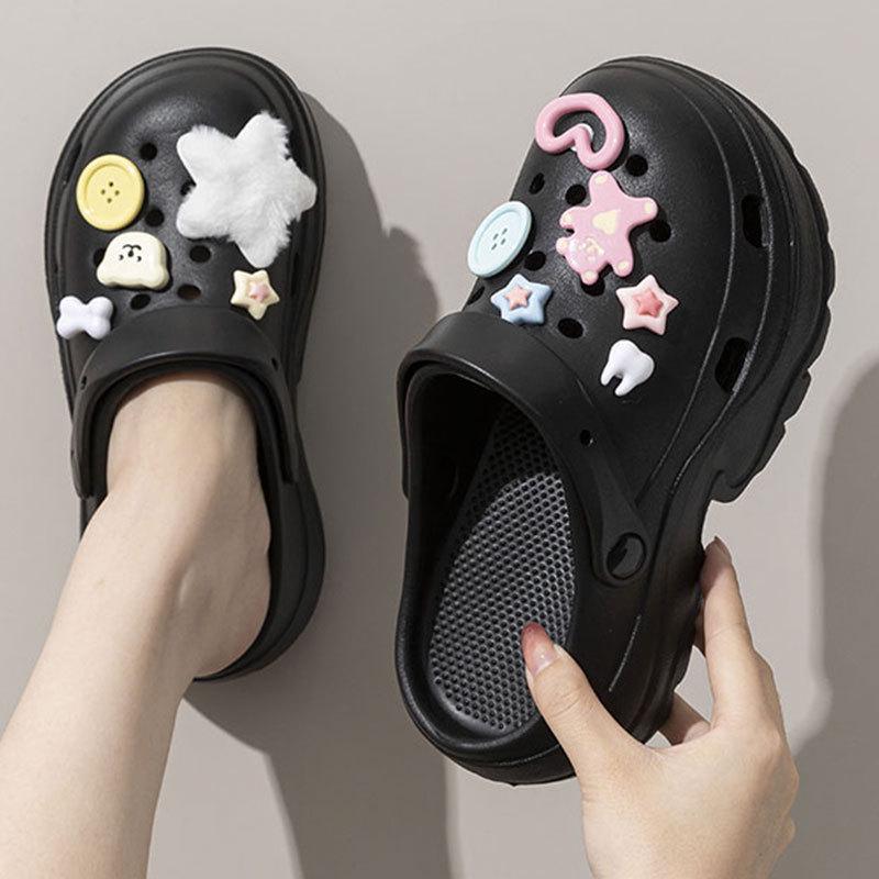 Women's Chunky Height-Boosting Odor-Resistant EVA Beach Sandals - Trendy Summer Baotou Slippers