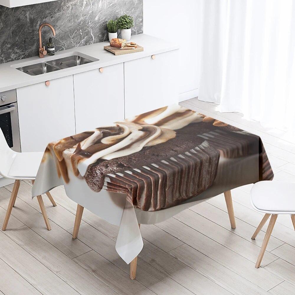Gourmet Petit Cake Tablecloth Waterproof Rectangular  Wedding Party Decoration Restaurant Kitchen Home