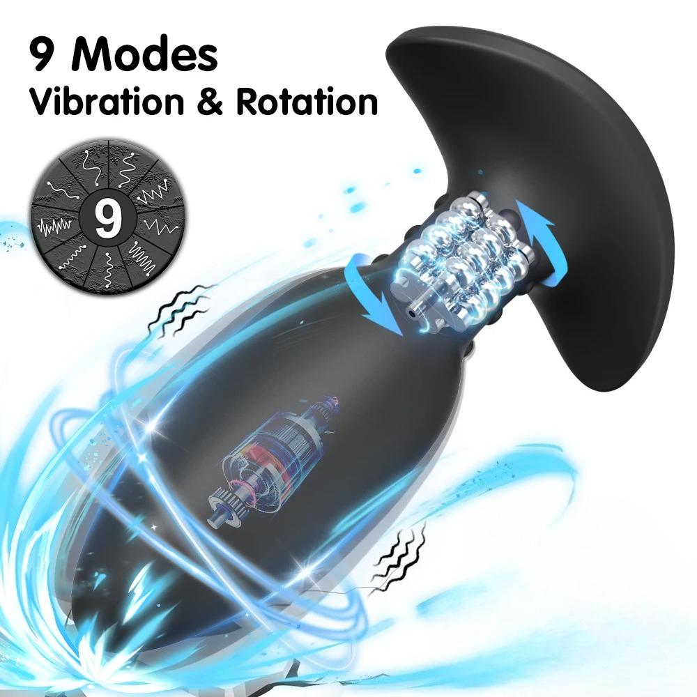 360° Rotation Vibrating Anal Plug Sex Toys for Men Wiggle Prostate Massager APP Anal Vibrator Butt Plug Sex Toy for Gay Women 18