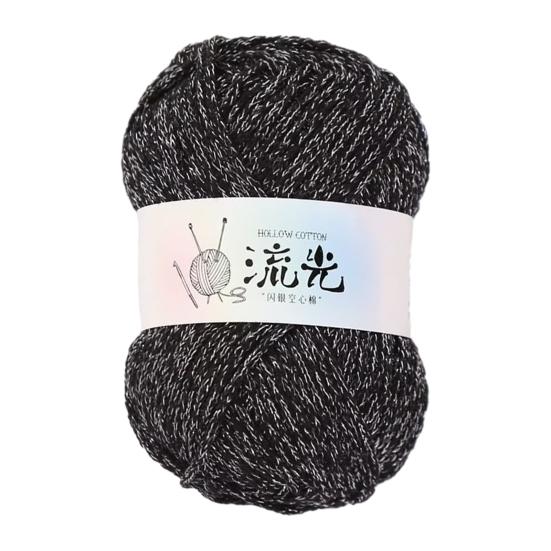 

1,5 мм Блестящая Полая Хлопковая Пряжа Мягкая Толстая Пряжа для Вязания Крючком и Спицами DIY Рукоделие Пряжа для Вязания Крючком Однотонная Моток Пряжи для Вязания Начинающим чёрный
