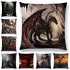 Newest Dragon Cushion Cover Destruction Fierce Battle Powerful Warrior War Fire Sky Ruined Castle Sofa Pillowcase