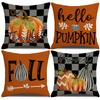 Autumn Plaid Letter Thanksgiving Pillowcase Home Sofa Pillowcase Bedroom Cushion Cover