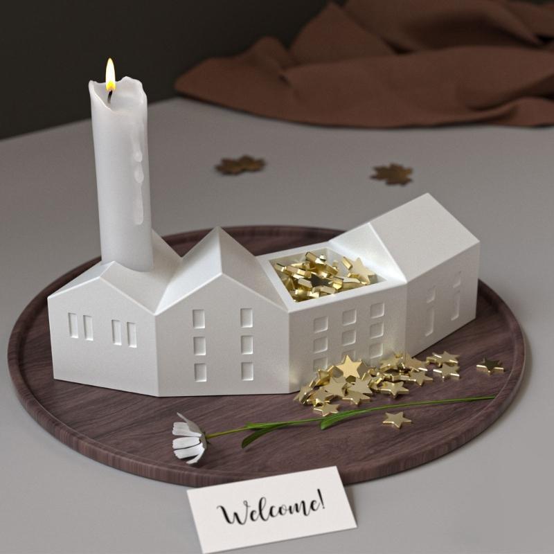 Stampo Contenitore Candela per Alimenti con Incastri Design Casa Stampo per Artigianato per Statuetta Decorativa Strumento per Gioielli