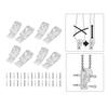 8x Blinds P-Shaped Clips Hooks Roller Blind with Screws and Plastic Pillars Loop