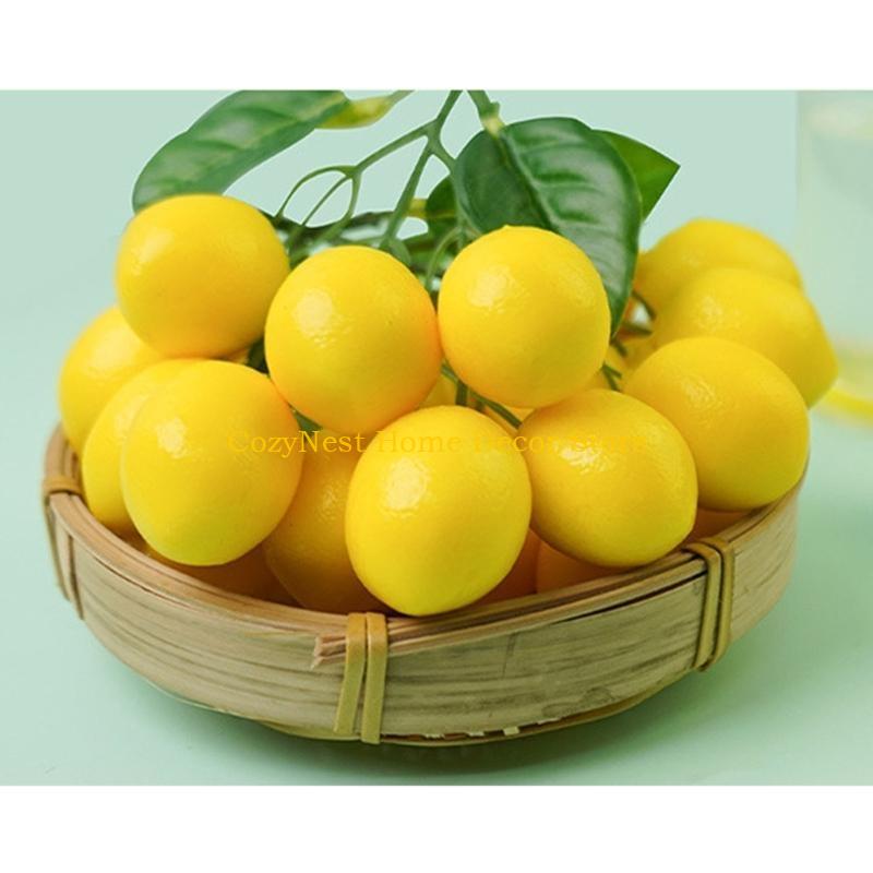 92MF Eye Catching Fake Lemon String Fake Fruit Props for Home and Product Showcasing
