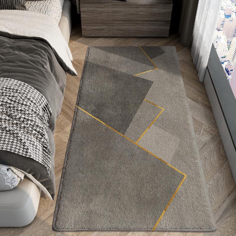 Light Luxury Carpets for Living Room Thick Plush Bedside Floor Mat Modern Style Bedroom Decor Grey Carpet Fluffy Soft Study Rug