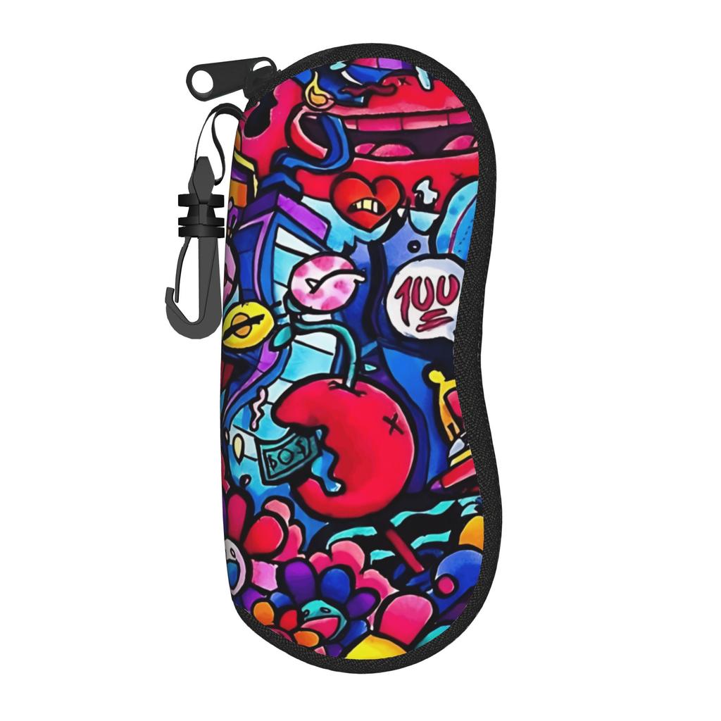 Cartoon Cute Doodle Glasses Case Cover Men Women Sunglasses Case Fashion Zip Eyewear Box Travel Eyeglass Cases Cover
