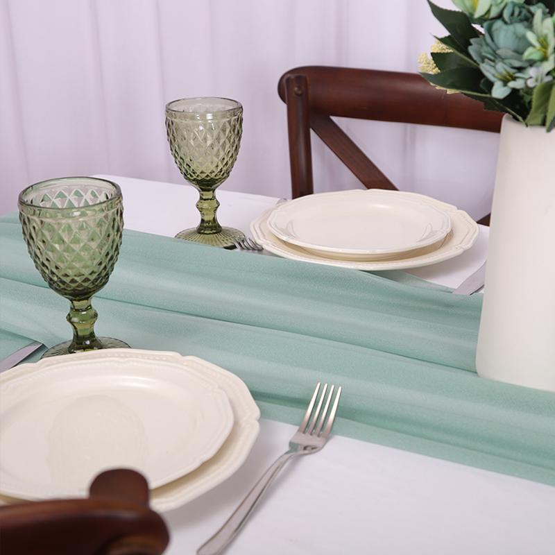 Chiffon Table Runner Vertical Tablecloth for Table Decorations Shiny Fabric Merry Christmas Decorations 2026 Wedding Decoration